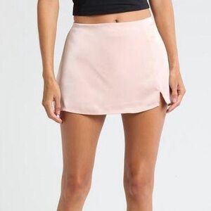 Pink satin Mini skirt